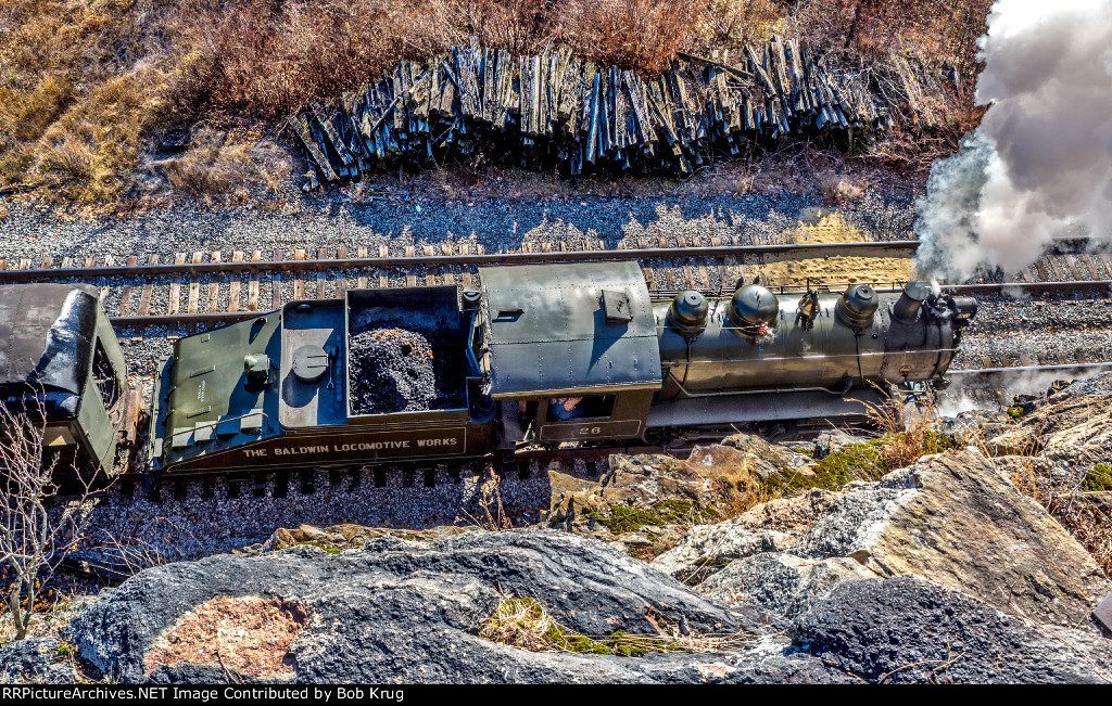 Overhead view of BLW 26 from the cliffs at Nay Aug Park